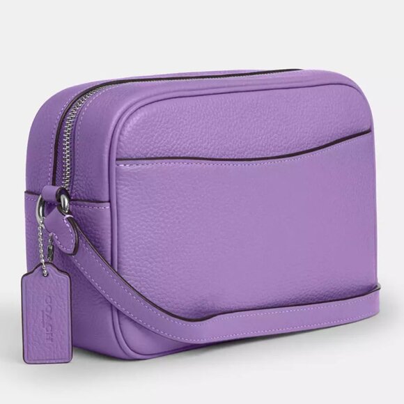 NWT Coach Jamie Refined Pebble Leather Camera Bag CR110 in Silver/Iris - Picture 5 of 16